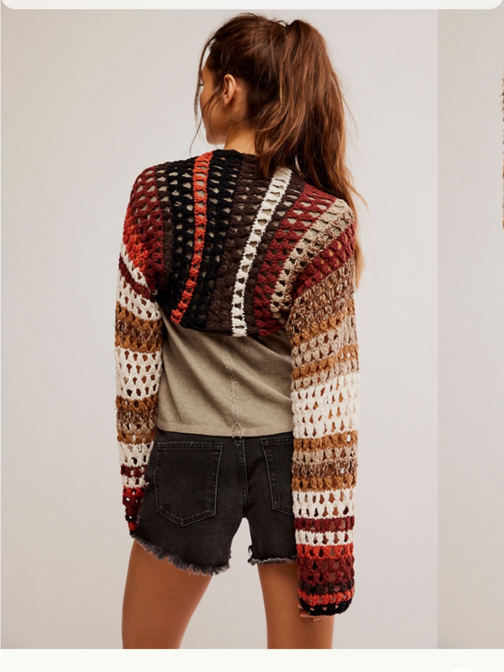 Free People Gia Crochet Shrug in Beachy Combo New with Thread Ends - Picture 4 of 12